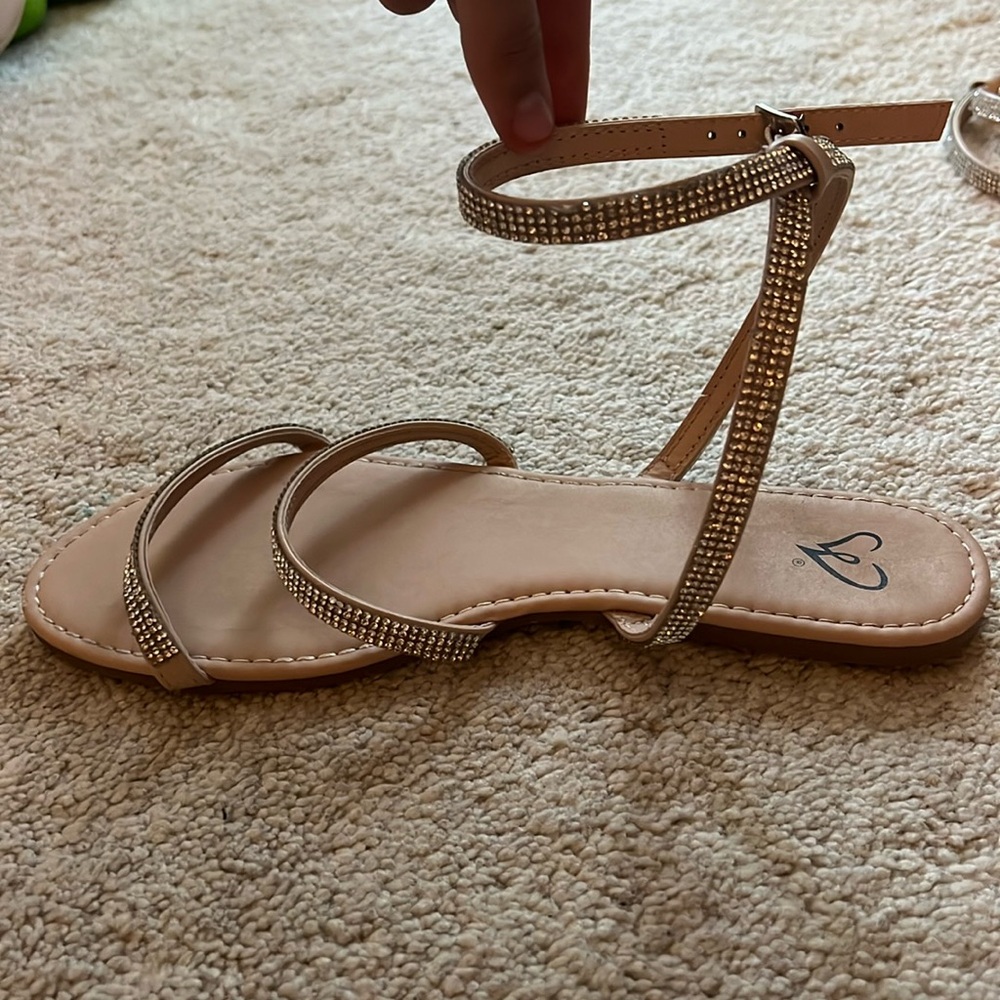 womens sparkly sandals size 10